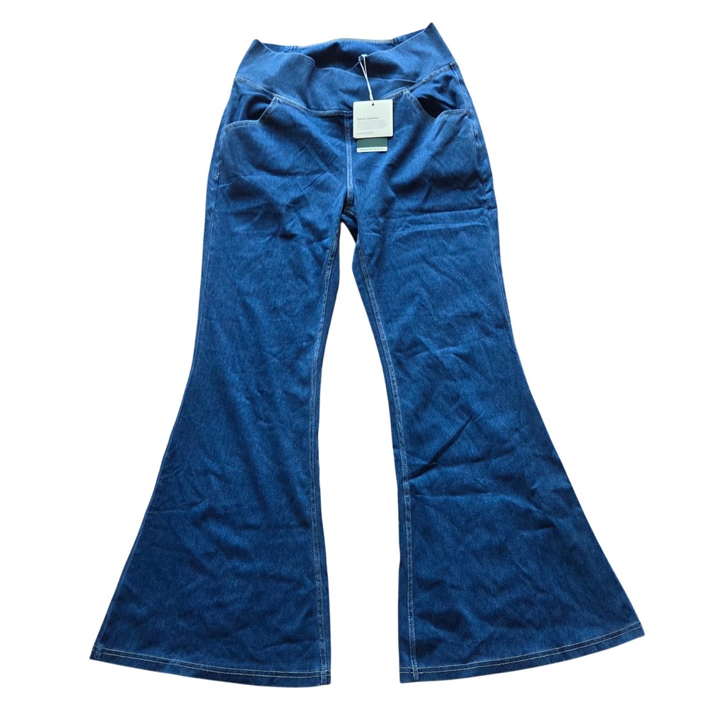 Halara Flex High Waisted Crossover Pocket Washed Casual Jeans Large Petite